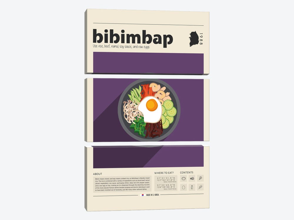 Bibimbap by GastroWorld 3-piece Art Print