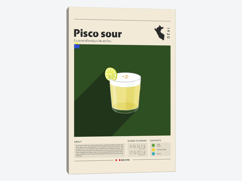 Pisco Sour by GastroWorld 1-piece Canvas Wall Art