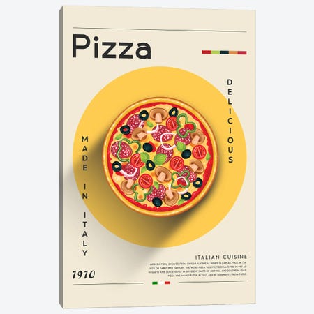 Pizza I Canvas Print #GWD111} by GastroWorld Canvas Artwork