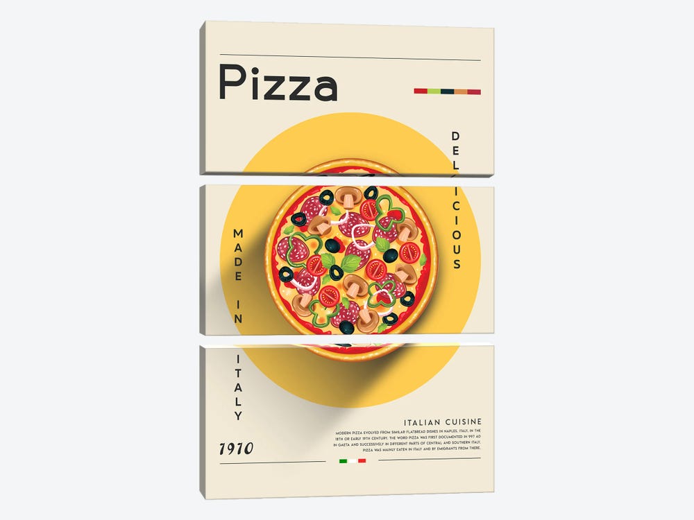 Pizza I by GastroWorld 3-piece Canvas Art Print