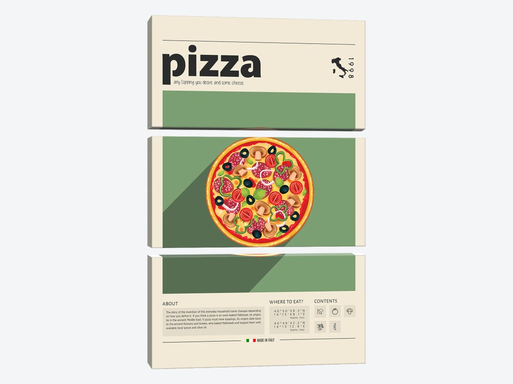 Pizza II by GastroWorld 3-piece Canvas Wall Art