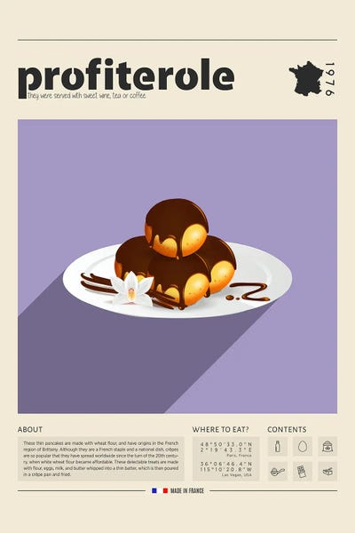 Profiterole by GastroWorld metal wall art