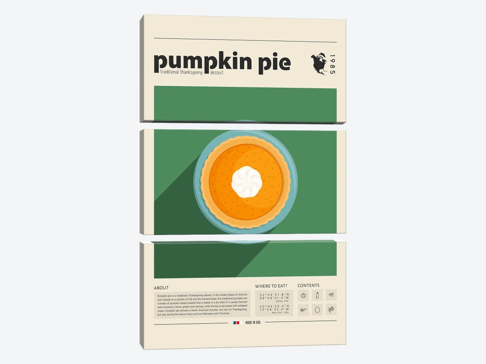 Pumpkin Pie by GastroWorld 3-piece Canvas Art