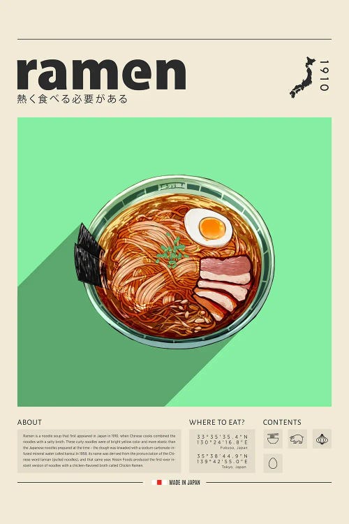 Ramen I by GastroWorld wall art