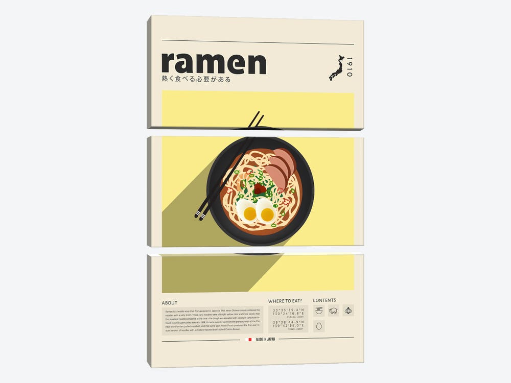 Ramen IV by GastroWorld 3-piece Canvas Art Print