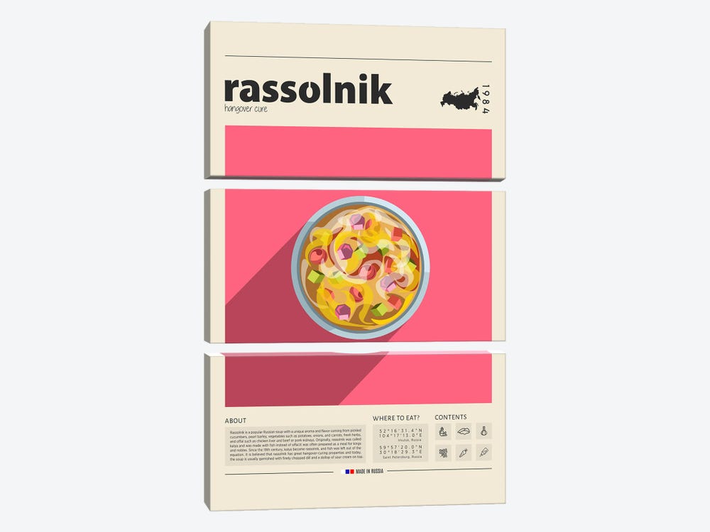 Rassolnik by GastroWorld 3-piece Canvas Wall Art