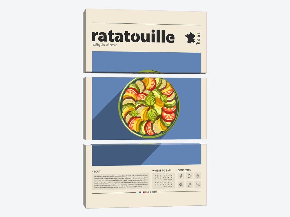 Ratatouille by GastroWorld 3-piece Canvas Print