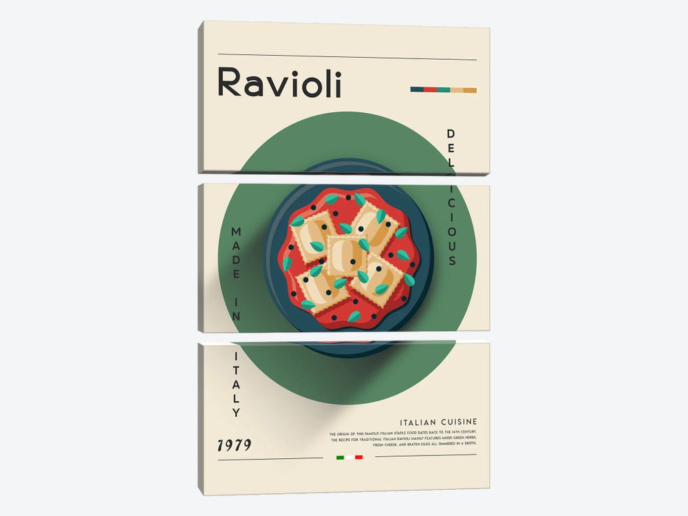 Ravioli I by GastroWorld 3-piece Canvas Wall Art