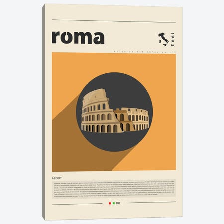 Roma City Canvas Print #GWD127} by GastroWorld Canvas Artwork