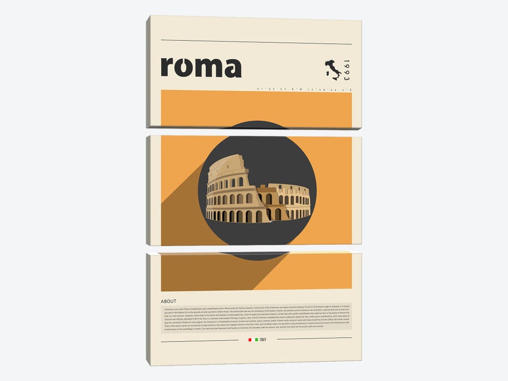 Roma City by GastroWorld 3-piece Canvas Artwork