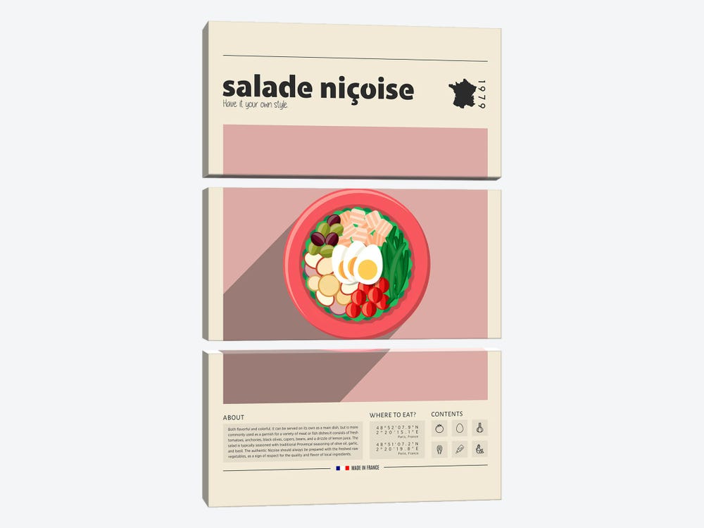 Salade Niçoise by GastroWorld 3-piece Canvas Print