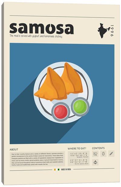 Samosa Canvas Art Print - Food & Drink Posters