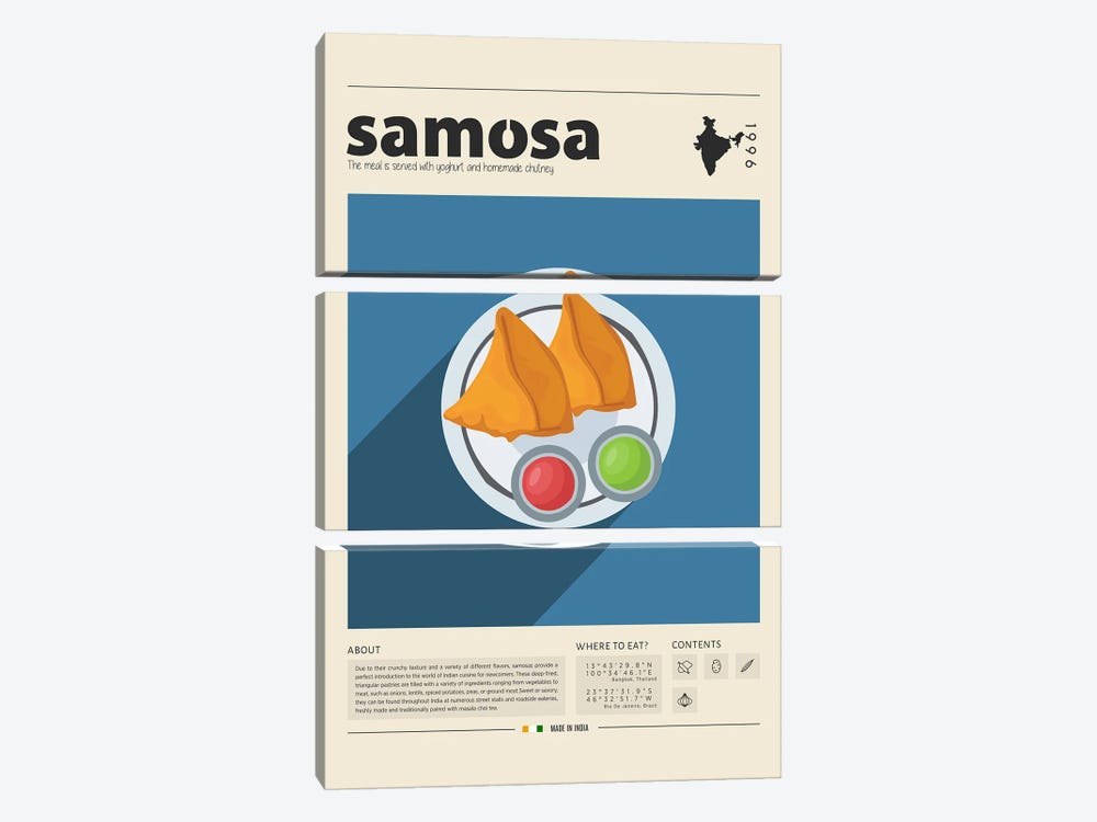 Samosa by GastroWorld 3-piece Canvas Artwork