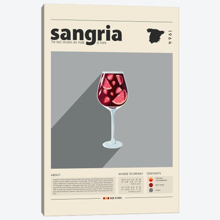 Sangria Canvas Print #GWD130} by GastroWorld Canvas Artwork