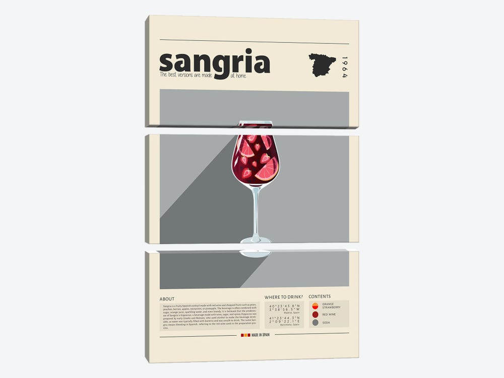 Sangria by GastroWorld 3-piece Canvas Art