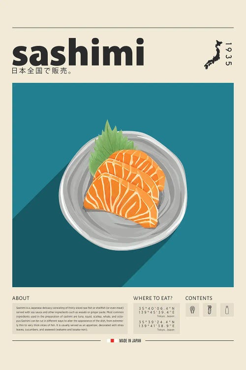 Sashimi I by GastroWorld wall art