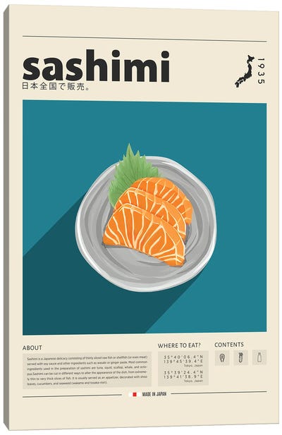Sashimi I Canvas Art Print - Seafood Art