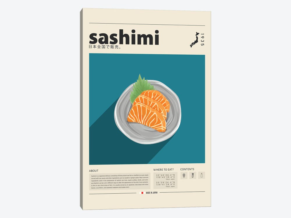 Sashimi I by GastroWorld 1-piece Canvas Art Print