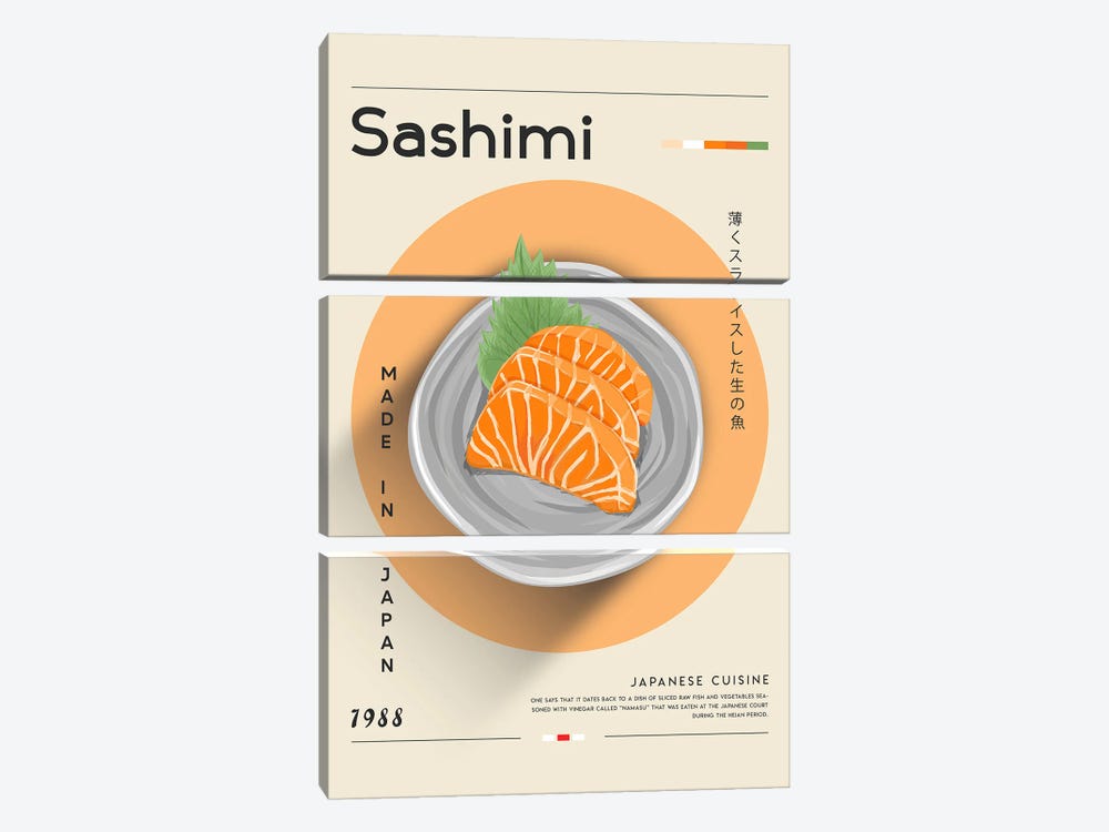Sashimi II by GastroWorld 3-piece Canvas Wall Art