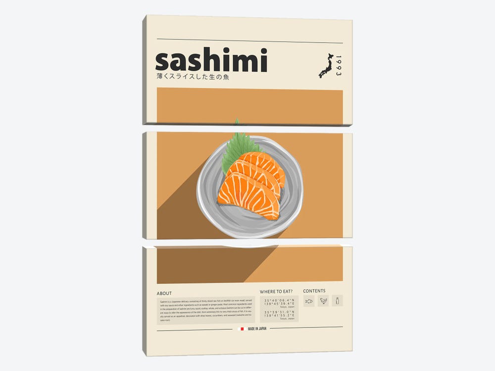 Sashimi III by GastroWorld 3-piece Art Print