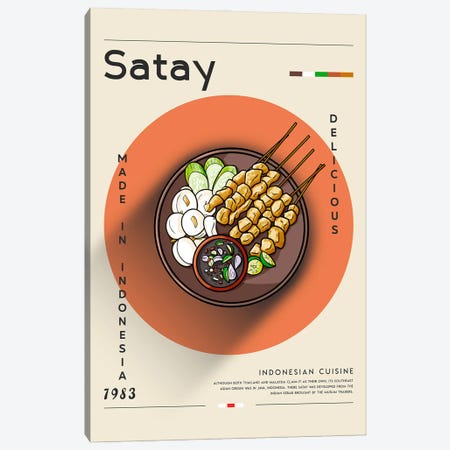 Satay I Canvas Print #GWD134} by GastroWorld Art Print
