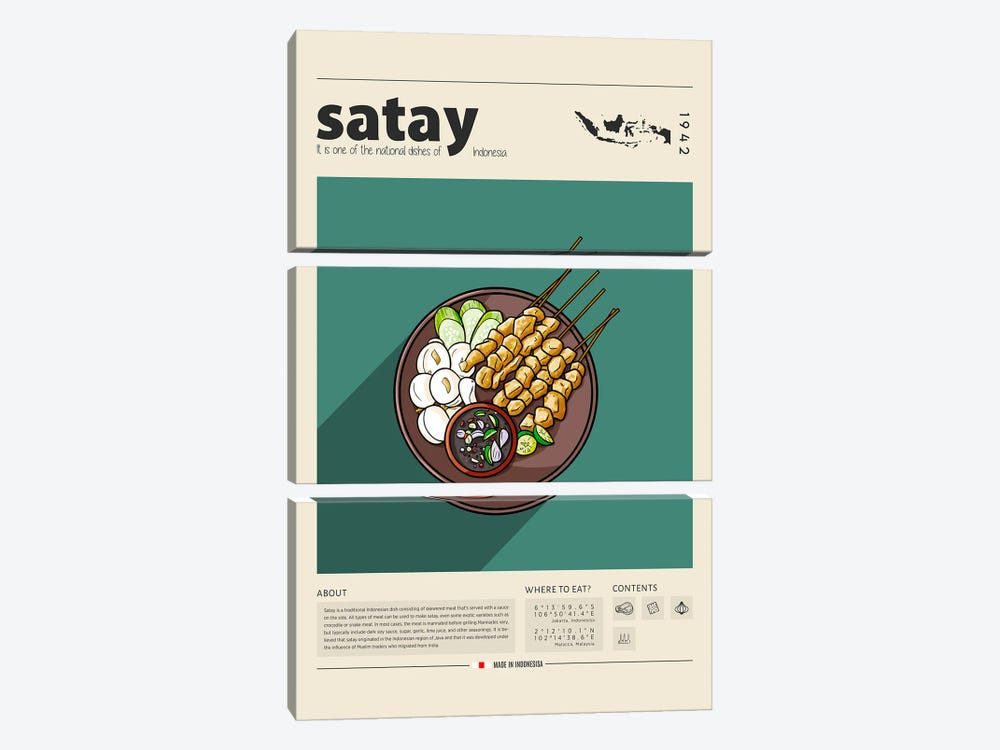 Satay II by GastroWorld 3-piece Art Print