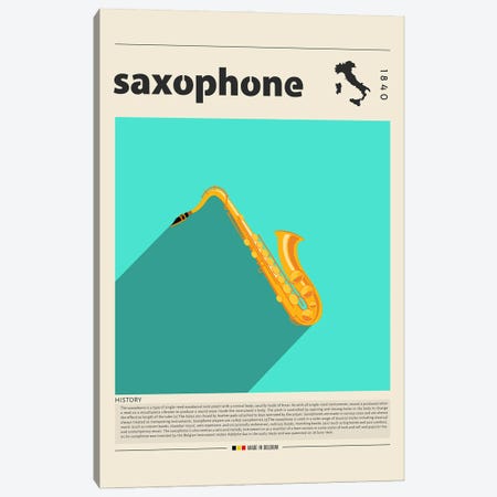 Saxophone Canvas Print #GWD136} by GastroWorld Canvas Print