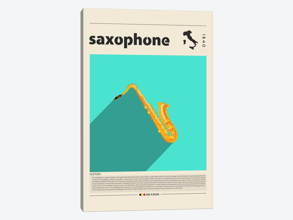 Saxophone by GastroWorld 1-piece Canvas Artwork