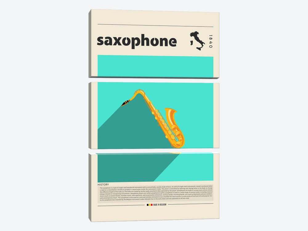 Saxophone by GastroWorld 3-piece Canvas Art