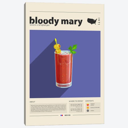 Bloody Mary Canvas Print #GWD13} by GastroWorld Canvas Art