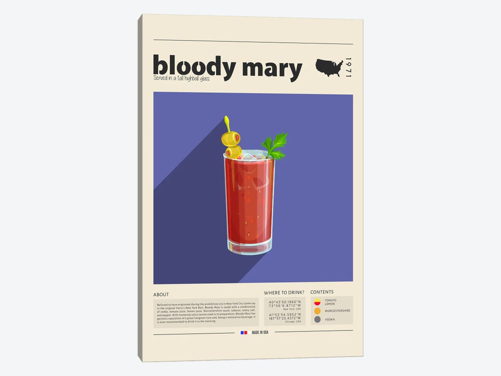 Bloody Mary by GastroWorld 1-piece Canvas Artwork