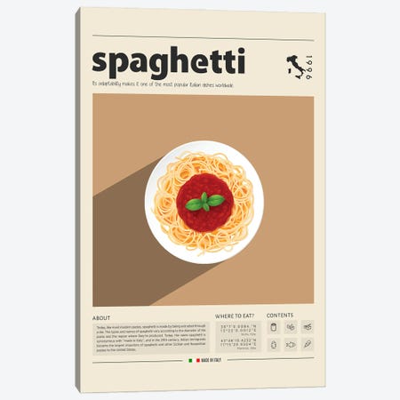 Spaghetti Canvas Print #GWD141} by GastroWorld Canvas Art Print
