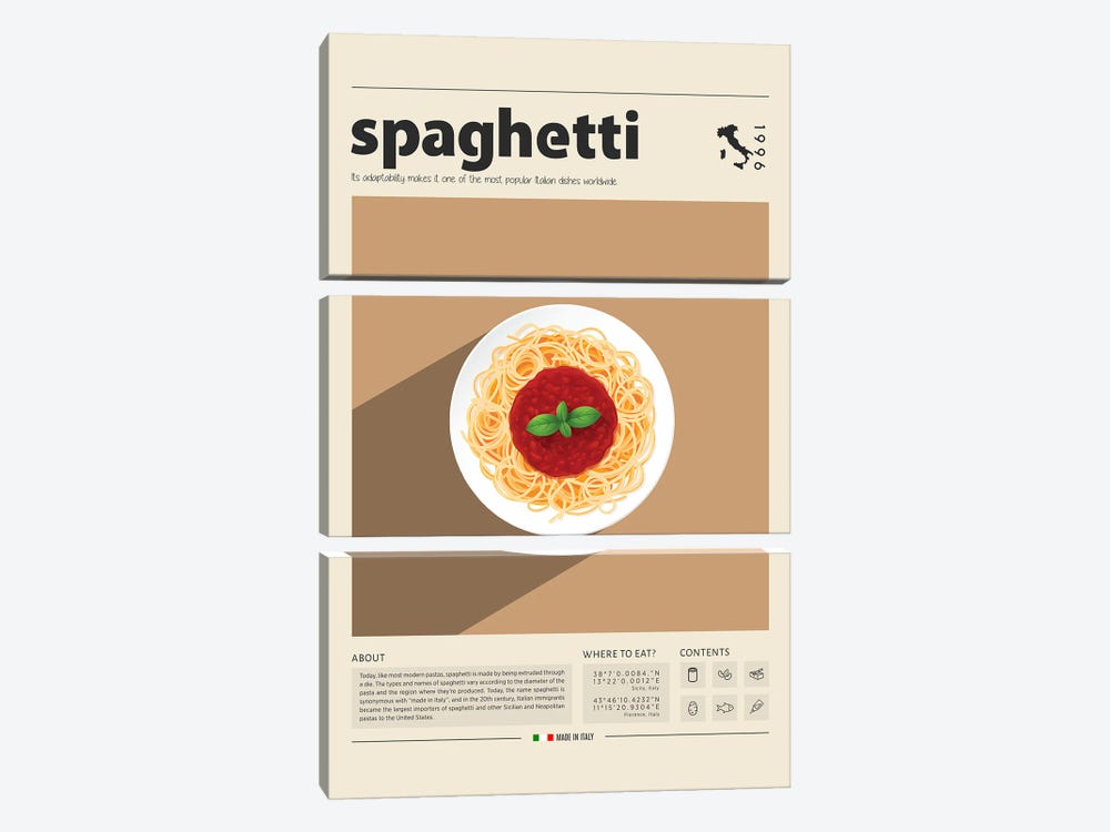 Spaghetti by GastroWorld 3-piece Canvas Artwork
