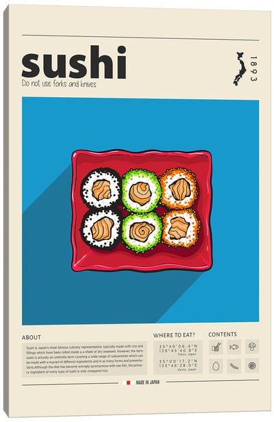 Sushi Canvas Art Print - Food & Drink Posters