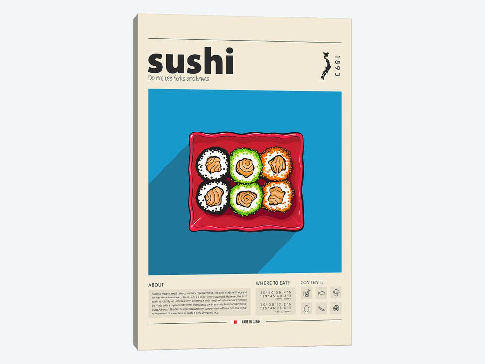 Sushi by GastroWorld 1-piece Canvas Artwork