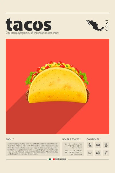 Food & Drink Posters: Tacos by GastroWorld