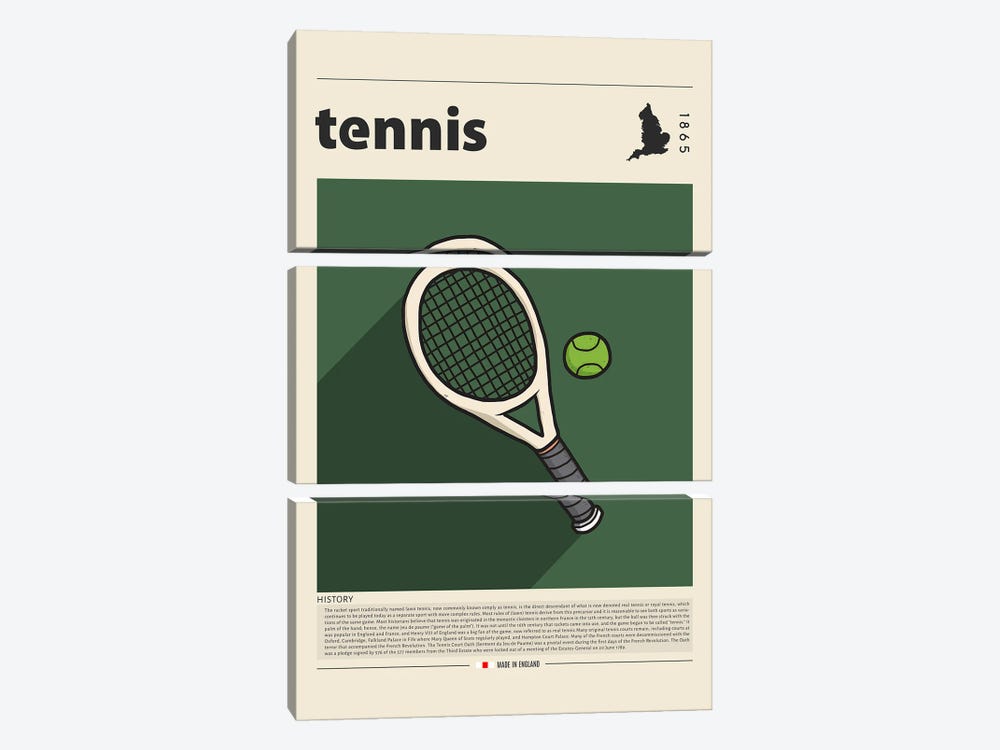 Tennis by GastroWorld 3-piece Canvas Art Print
