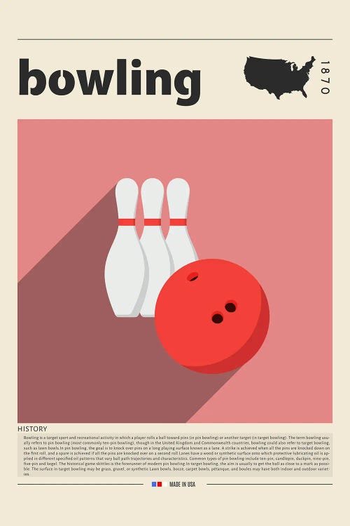 Bowling by GastroWorld wall art