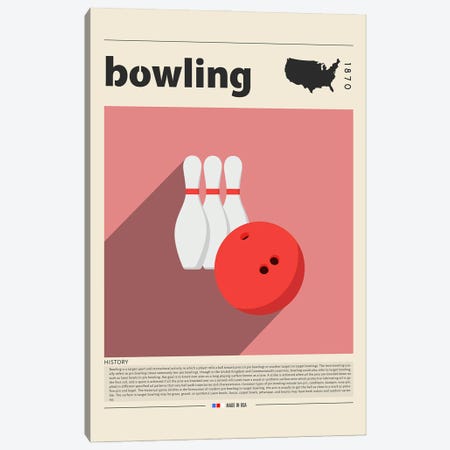 Bowling Canvas Print #GWD14} by GastroWorld Art Print