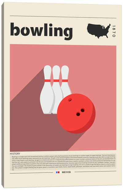 Bowling Canvas Art Print - GastroWorld
