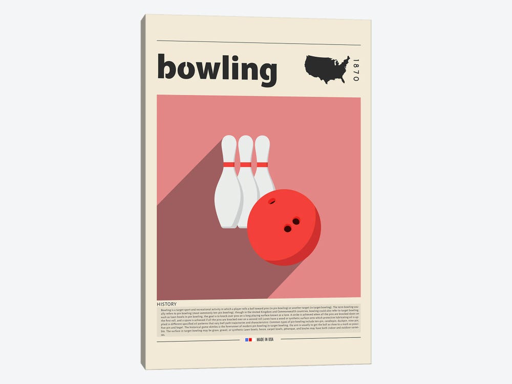 Bowling by GastroWorld 1-piece Canvas Art Print