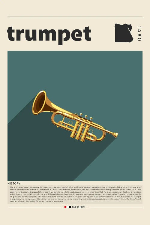 Trumpet by GastroWorld wall art