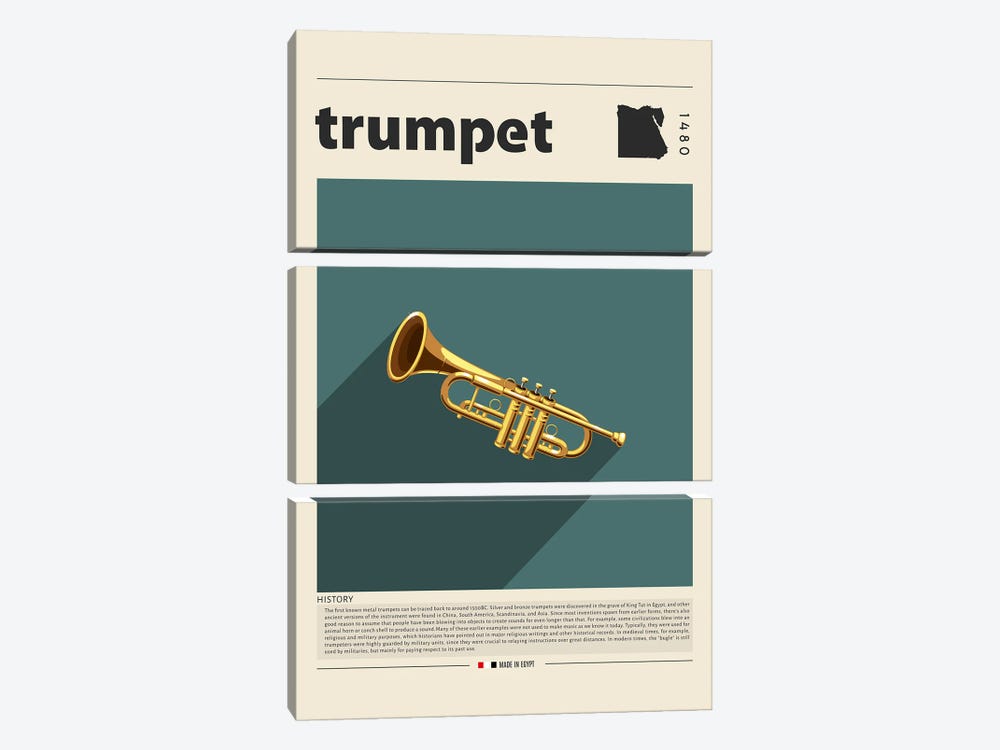Trumpet by GastroWorld 3-piece Canvas Art Print