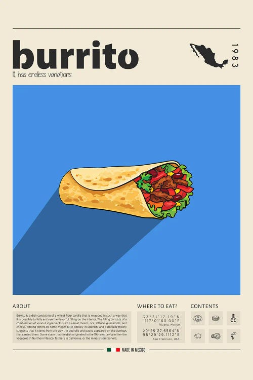 Burrito by GastroWorld wall art