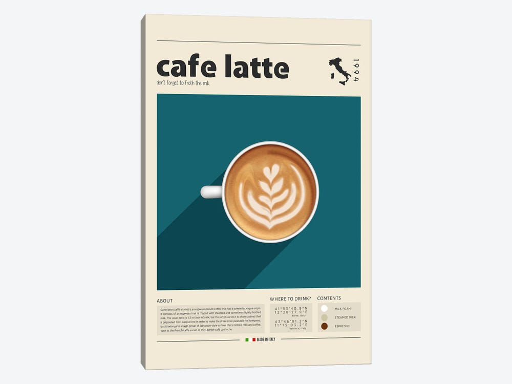 Cafe Latte by GastroWorld 1-piece Canvas Art