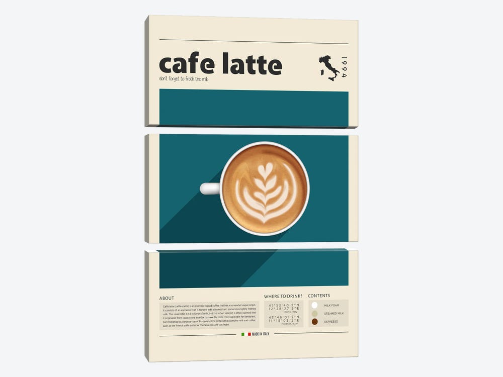 Cafe Latte by GastroWorld 3-piece Canvas Artwork