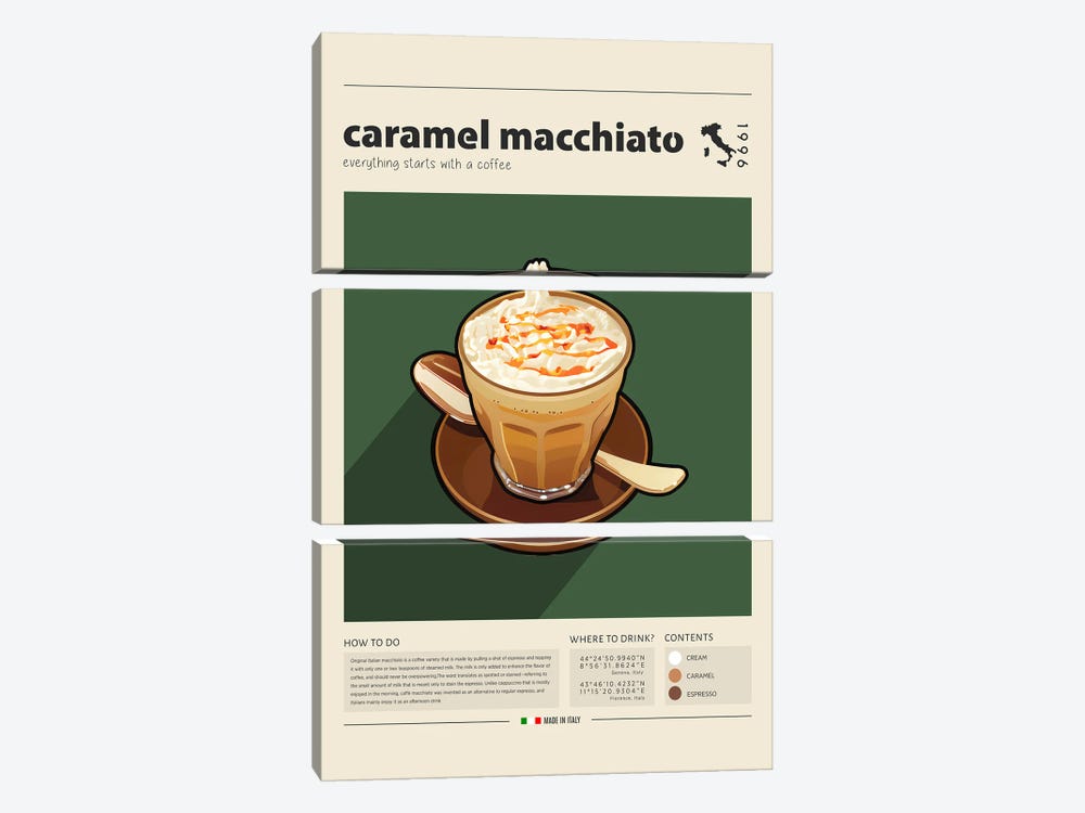 Caramel Macchiato by GastroWorld 3-piece Canvas Art