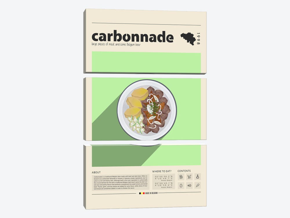 Carbonnade by GastroWorld 3-piece Canvas Art Print