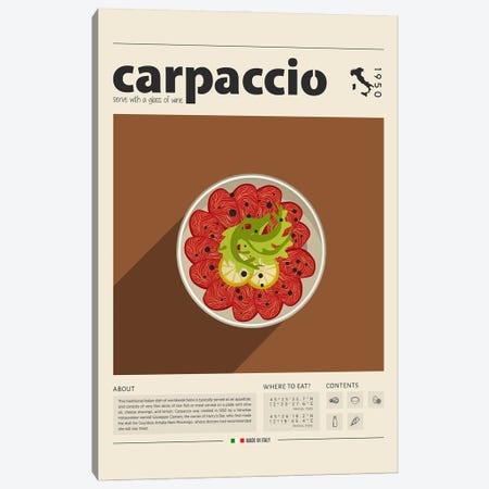 Carpaccio Canvas Print #GWD22} by GastroWorld Art Print