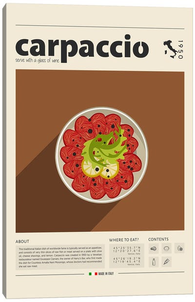 Carpaccio Canvas Art Print - Food & Drink Posters